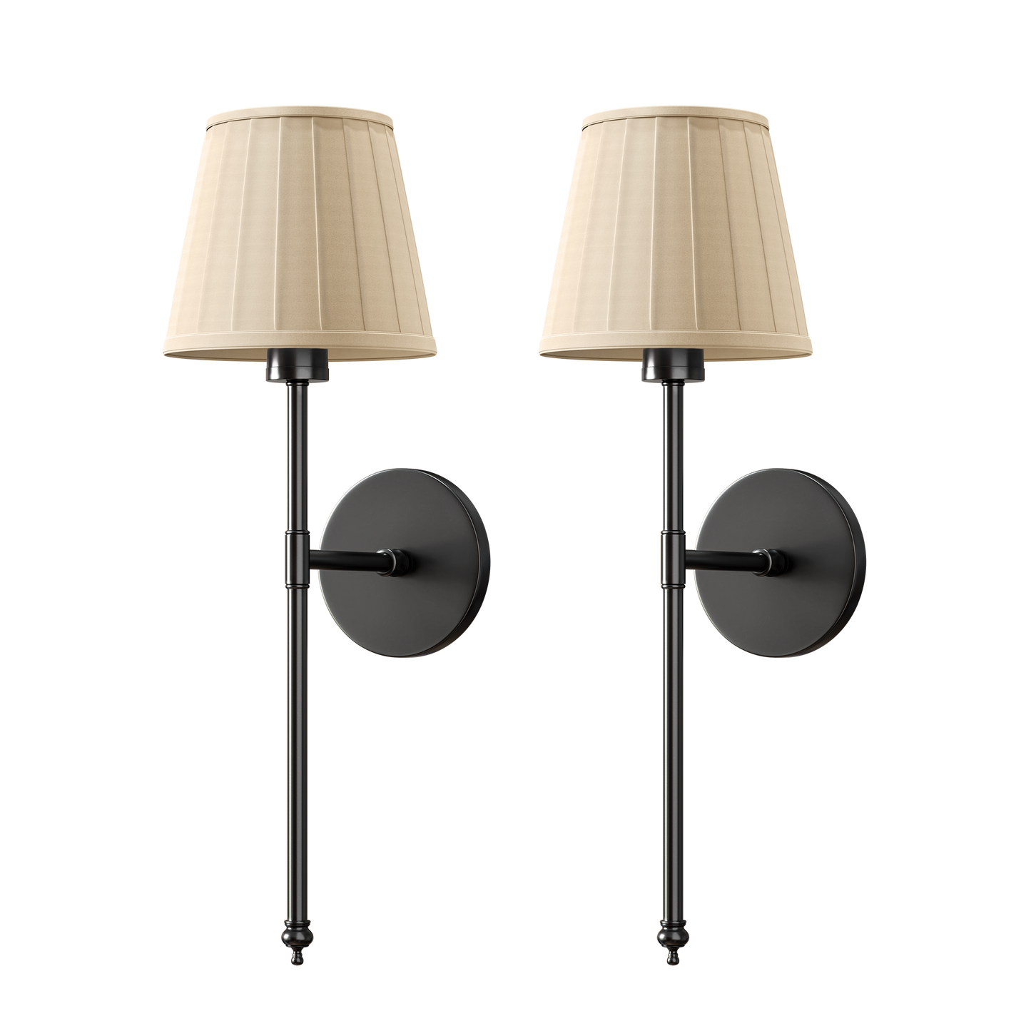 WIRELESS PLEATED WALL SCONCES (SET OF 2)