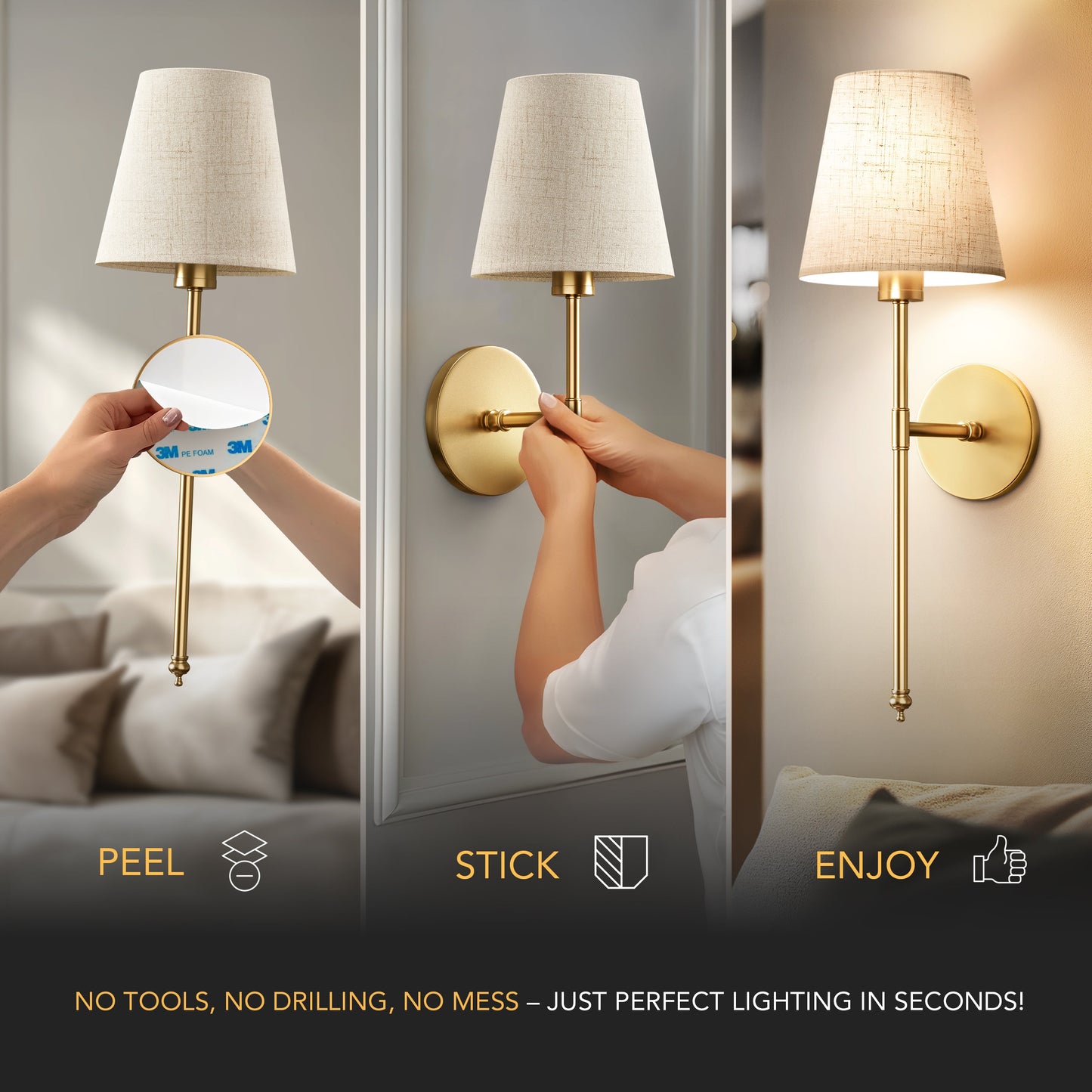 WIRELESS SAND WALL SCONCES (SET OF 2)