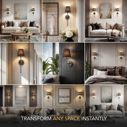WIRELESS DARK WALL SCONCES (SET OF 2)